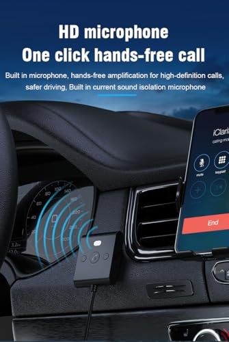 Bluetooth 5.4 AUX Car Adapter， [Enhanced Connection & Noise