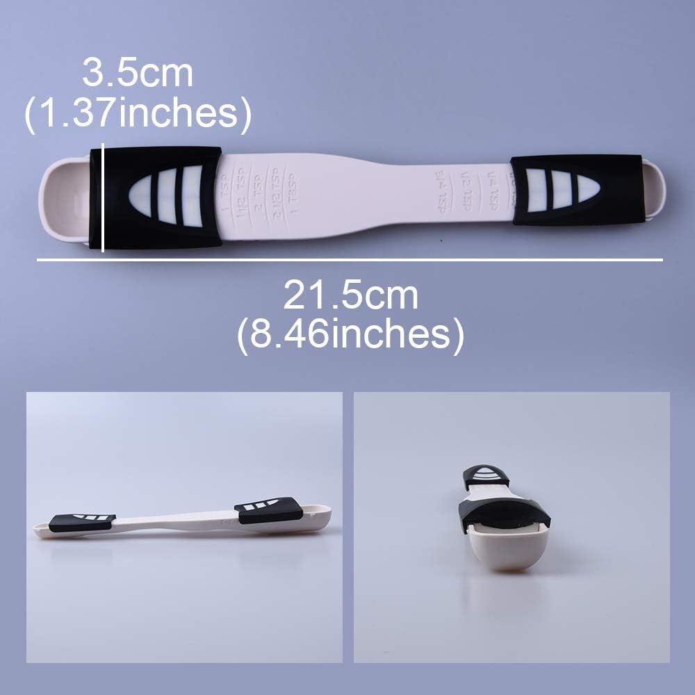 Adjustable Measuring Spoon White, Creative Double End Adjustable Scale,