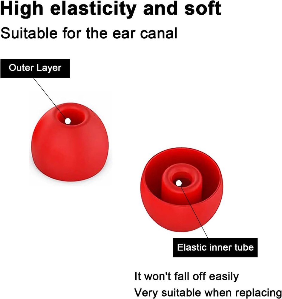 Versatile Silicone Ear Tips for Beats Powerbeats Pro & Flex - 4 Sizes Included