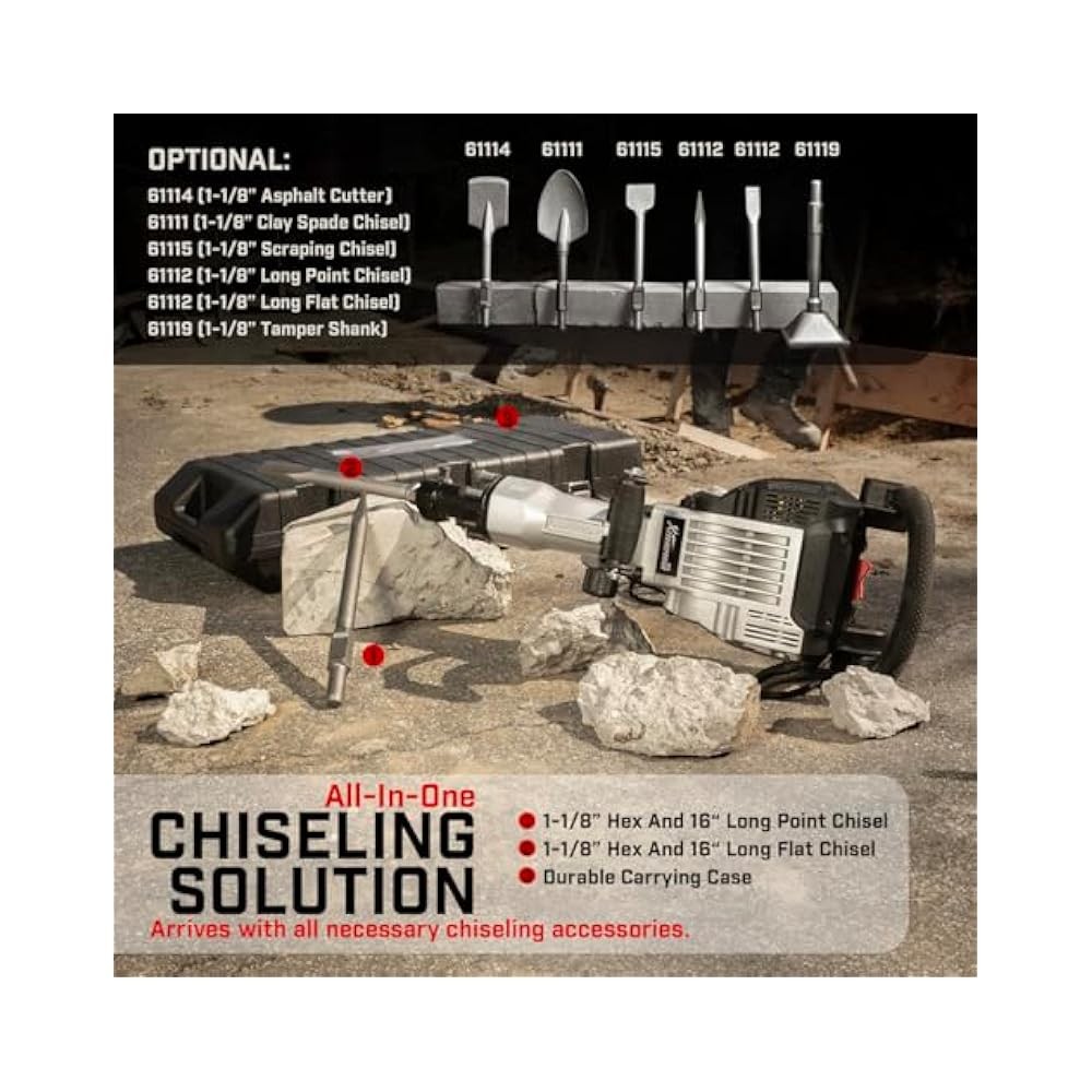 Professional Demolition Hammer, Powerful Concrete Breaker for All Projects