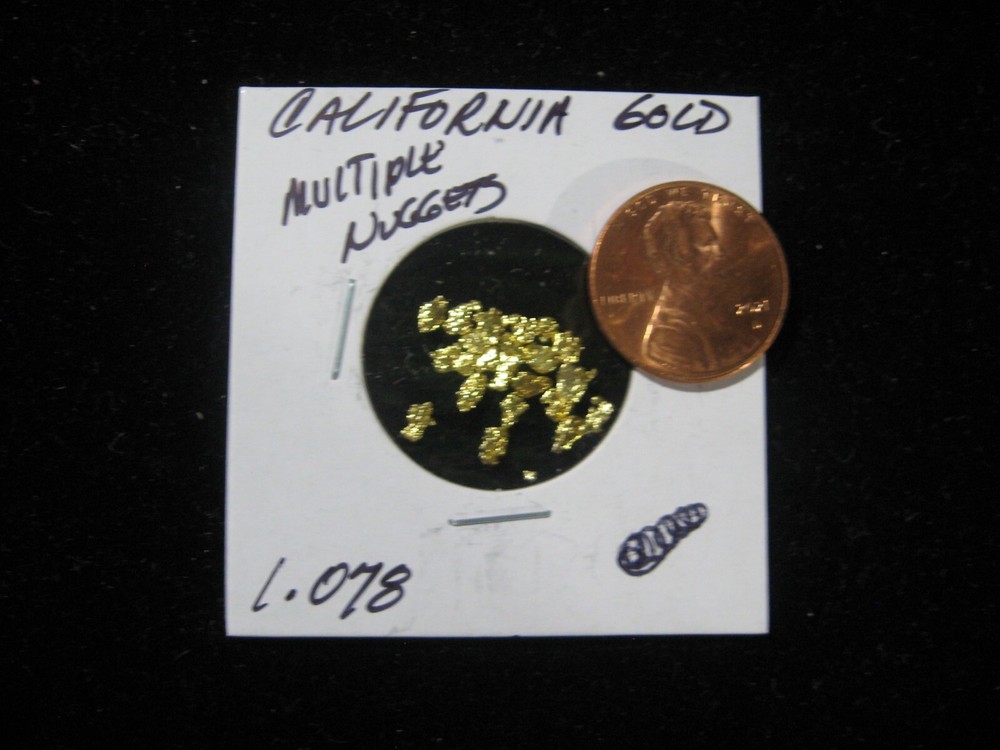CALIFORNIA GOLD 1.078 GRAMS MULTIPLE NUGGETS VERY HIGH PURITY