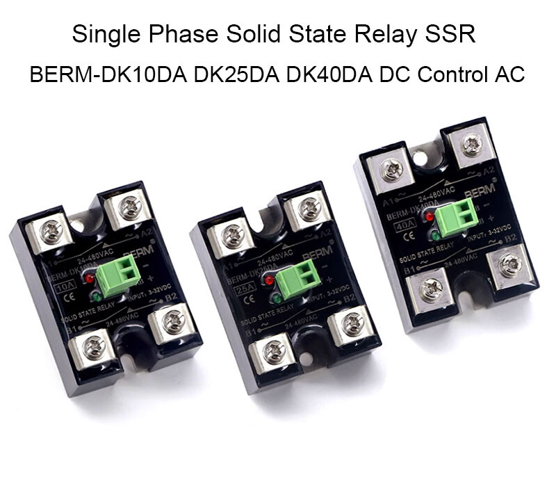 Single Phase Solid State Relay SSR BERM-DK10DA DK25DA DK40DA DC Control AC