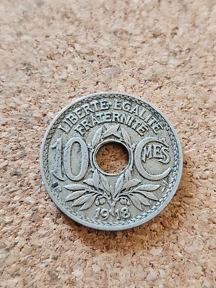 10 FRENCH CENTIMES 1918
