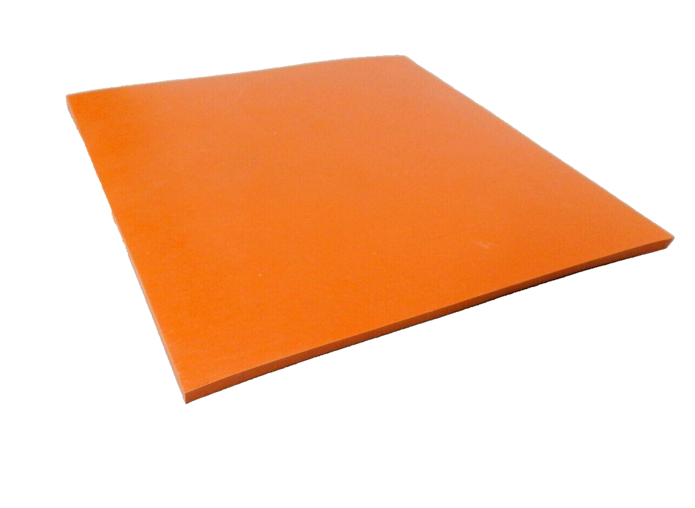 7x7 x1/4"Thick Silicone Rubber Sheet High Temp Solid Red/Orange Commercial Grade