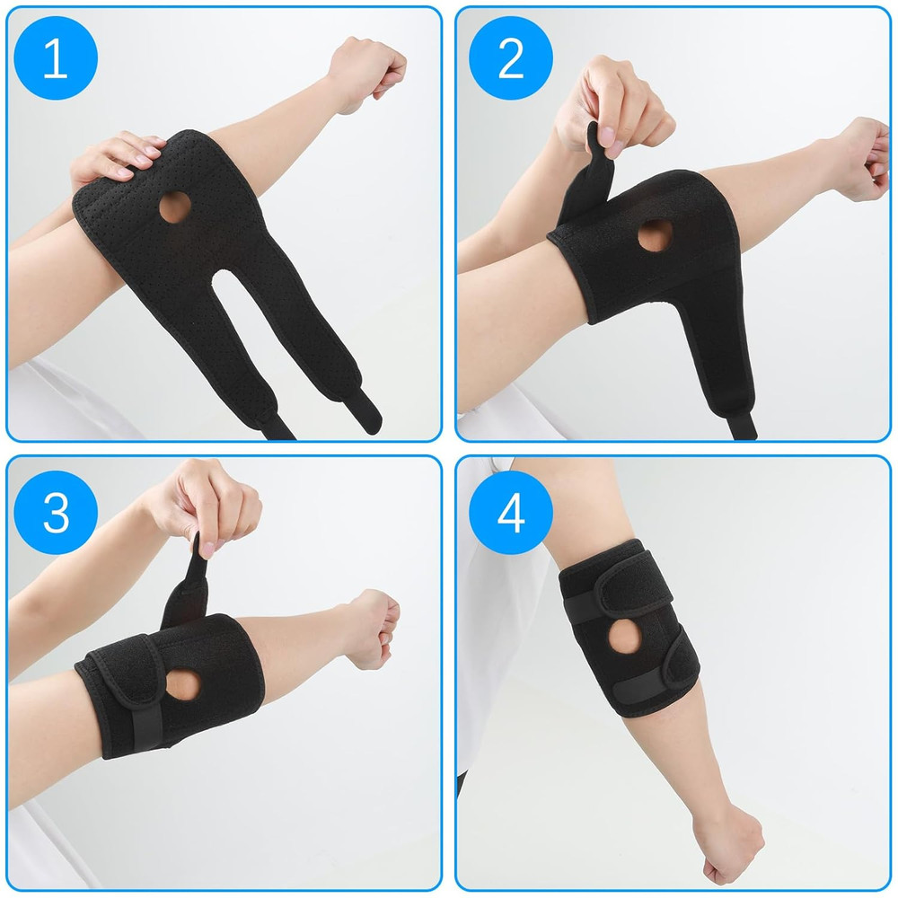 Elbow Compression Sleeve with Removable Strap for Men & Women, Elbow Support Br