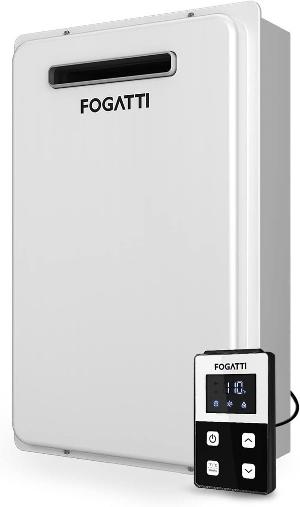 FOGATTI Tankless Water Heater, 20L 6.3 GPM Natural Gas Instant On Demand Outdoor