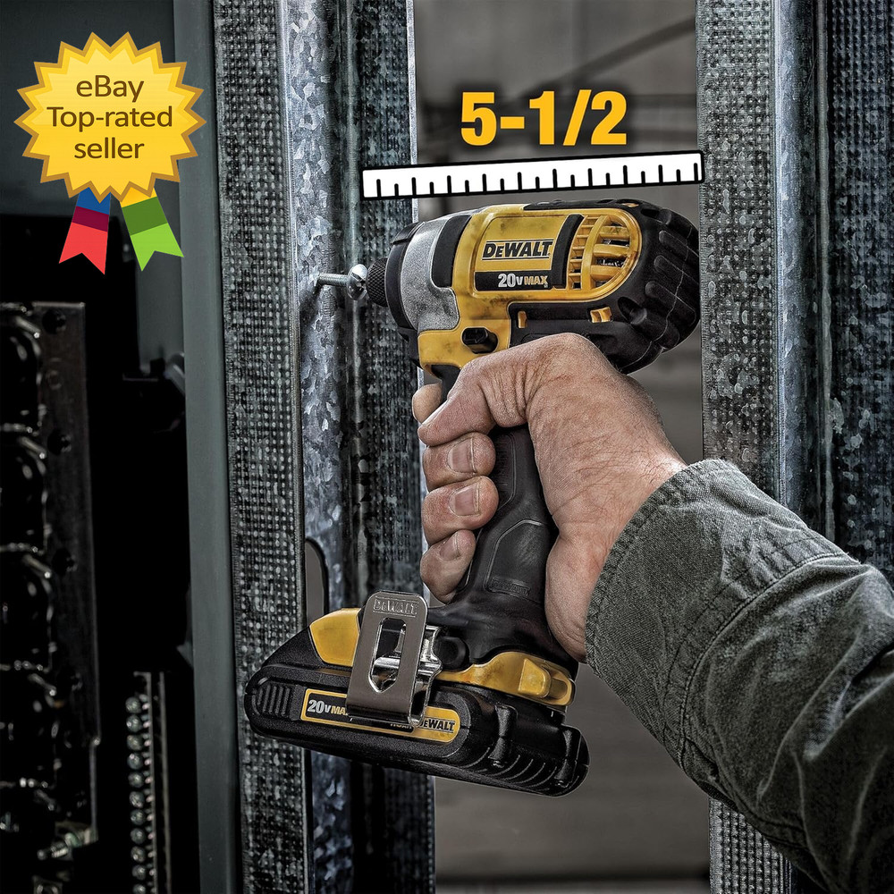 20V MAX Cordless Drill and Impact Driver Power Tool Combo Kit Includes 2 Batte