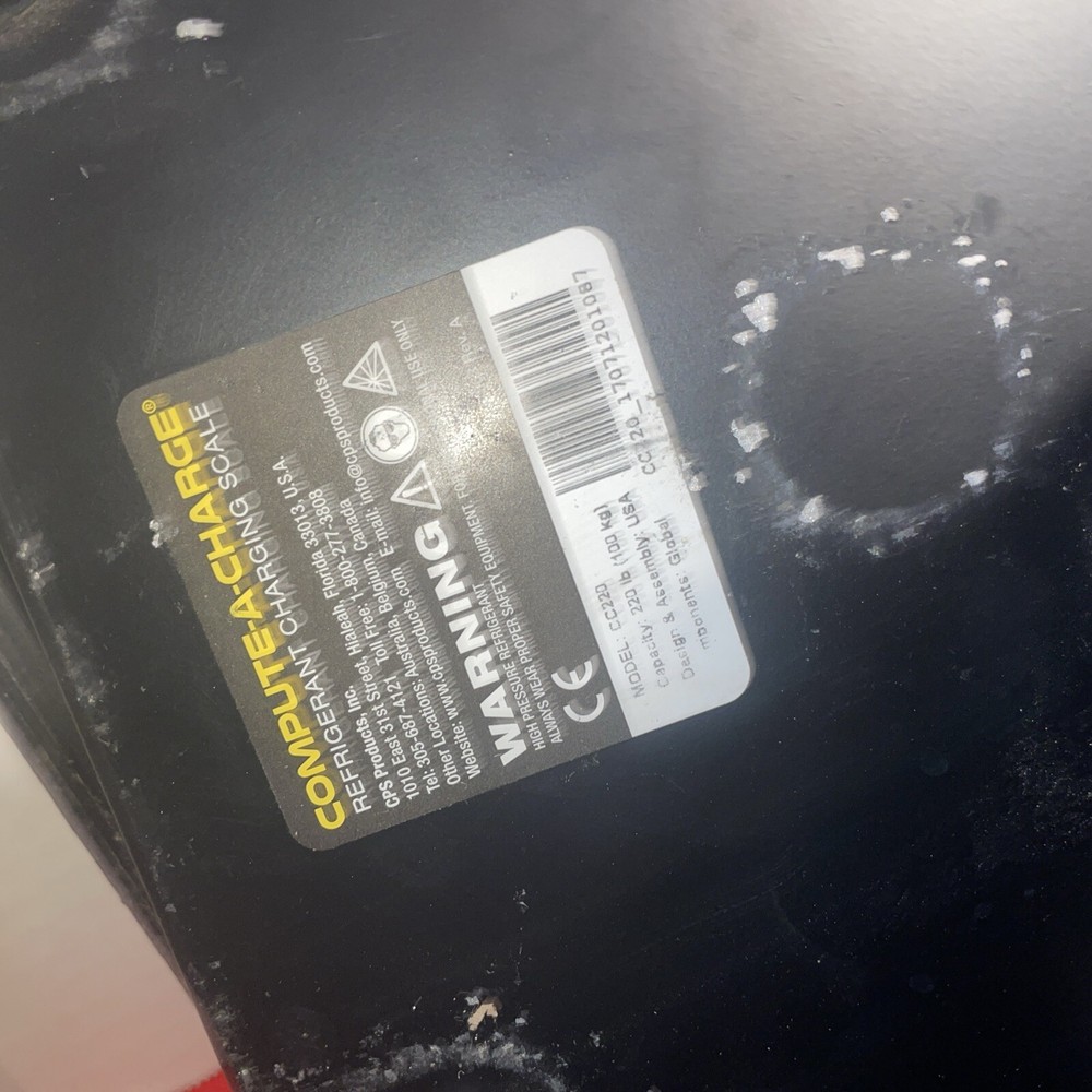CPS CC220 COMPUTE-A-CHARGE Electronic Scale, 220lbs AC REFRIGERANT SCALE W. CASE