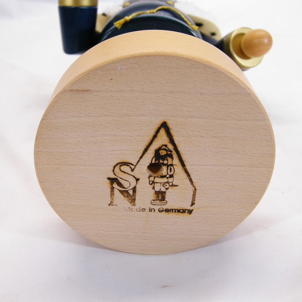 Seiffener Nutcracker Blue King Crown Scepter German Nutcracker 13" - VGC