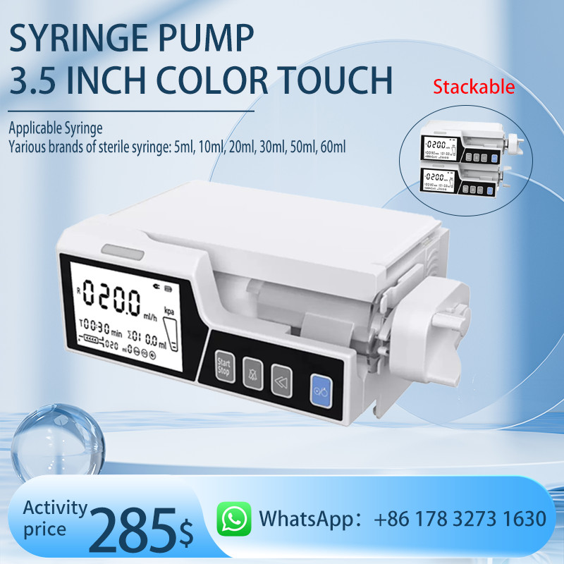3.5 inch touch screen portable stackable Syringe Pump human or veterinary use