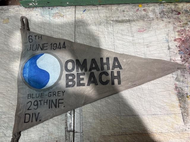 WWII US ARMY  29TH   INFANTRY DIVISION D-DAY OMAHA BEACH BARRACKS WALL FLAG
