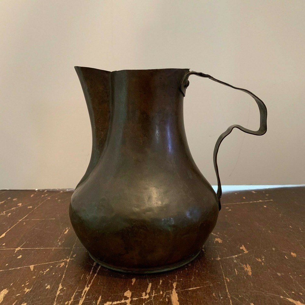 Antique Privative Copper Pitcher Farmhouse Country