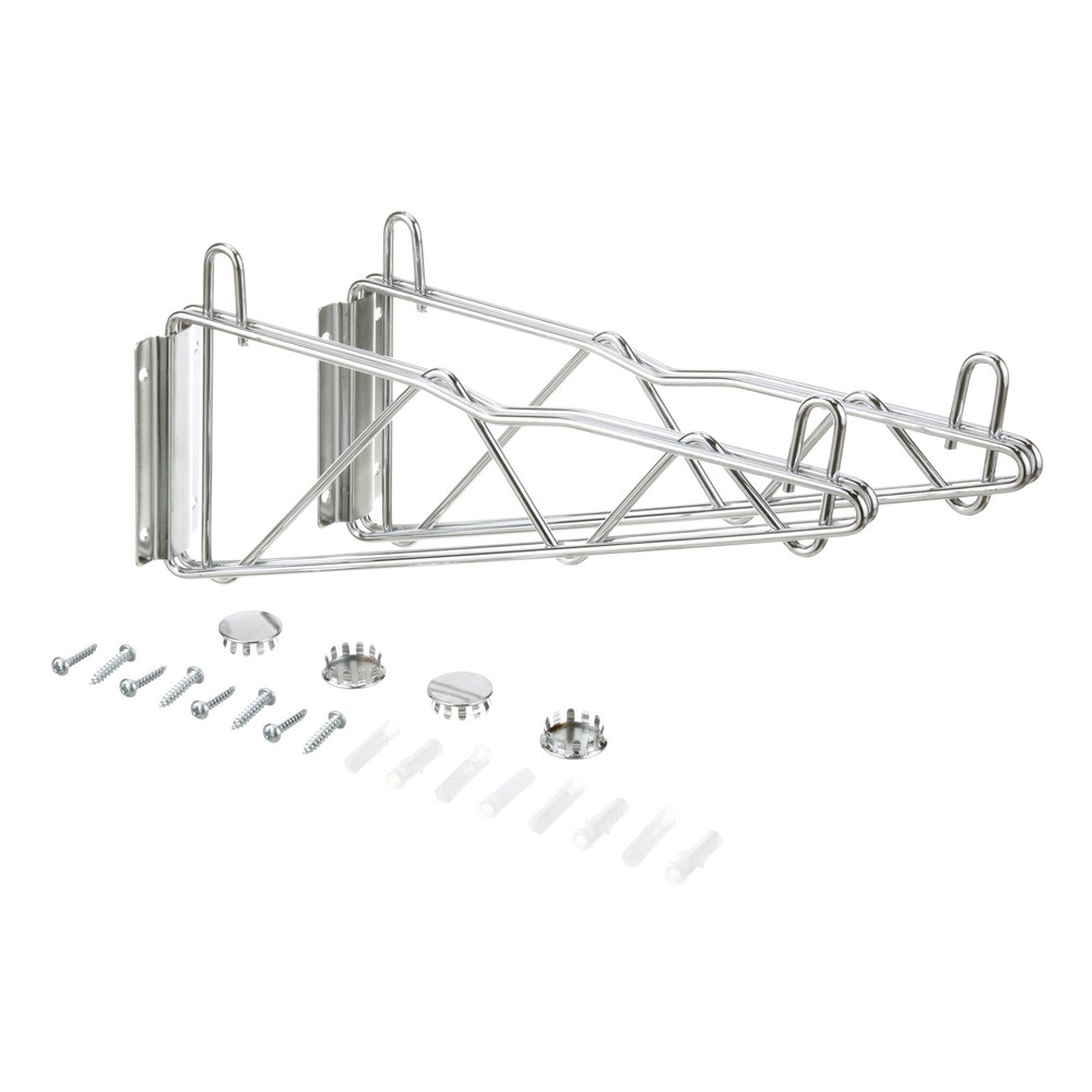 Winco VCB14 14 in Chrome Wire Shelf Wall Bracket