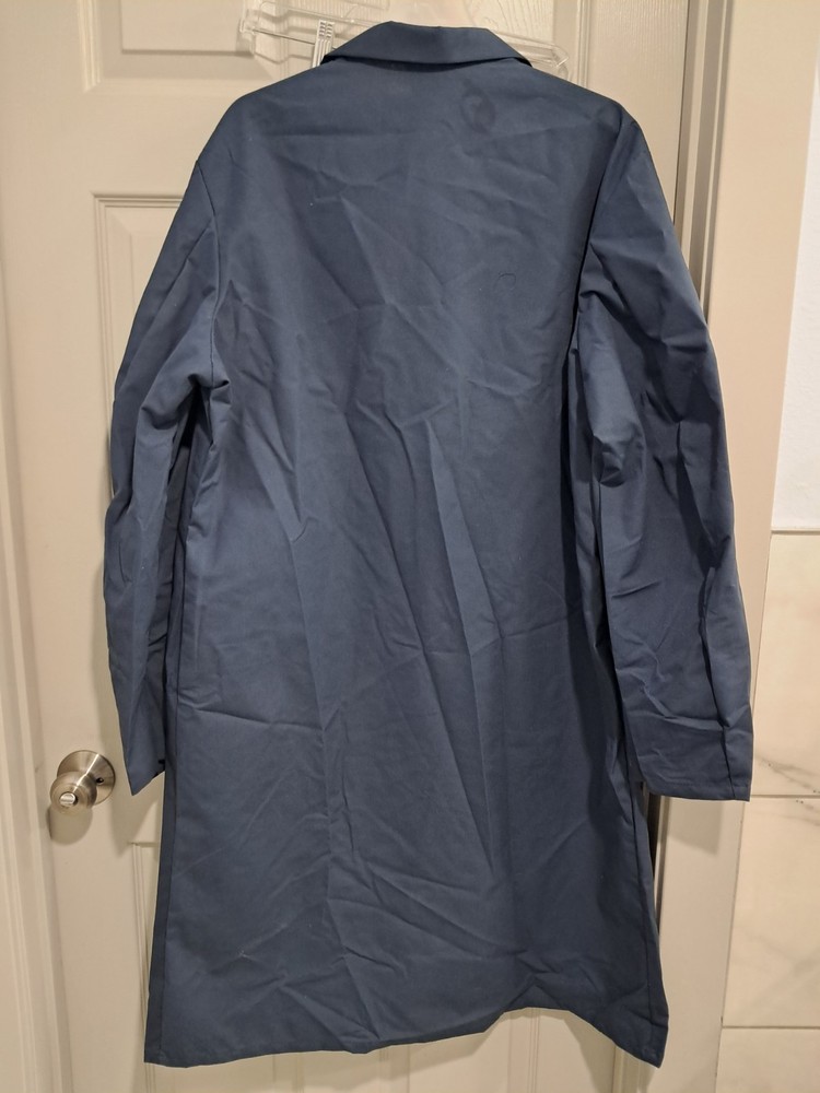 Red Kap Mens Five Button Front Lab Coat - Navy Big and Tall Extended Sizes