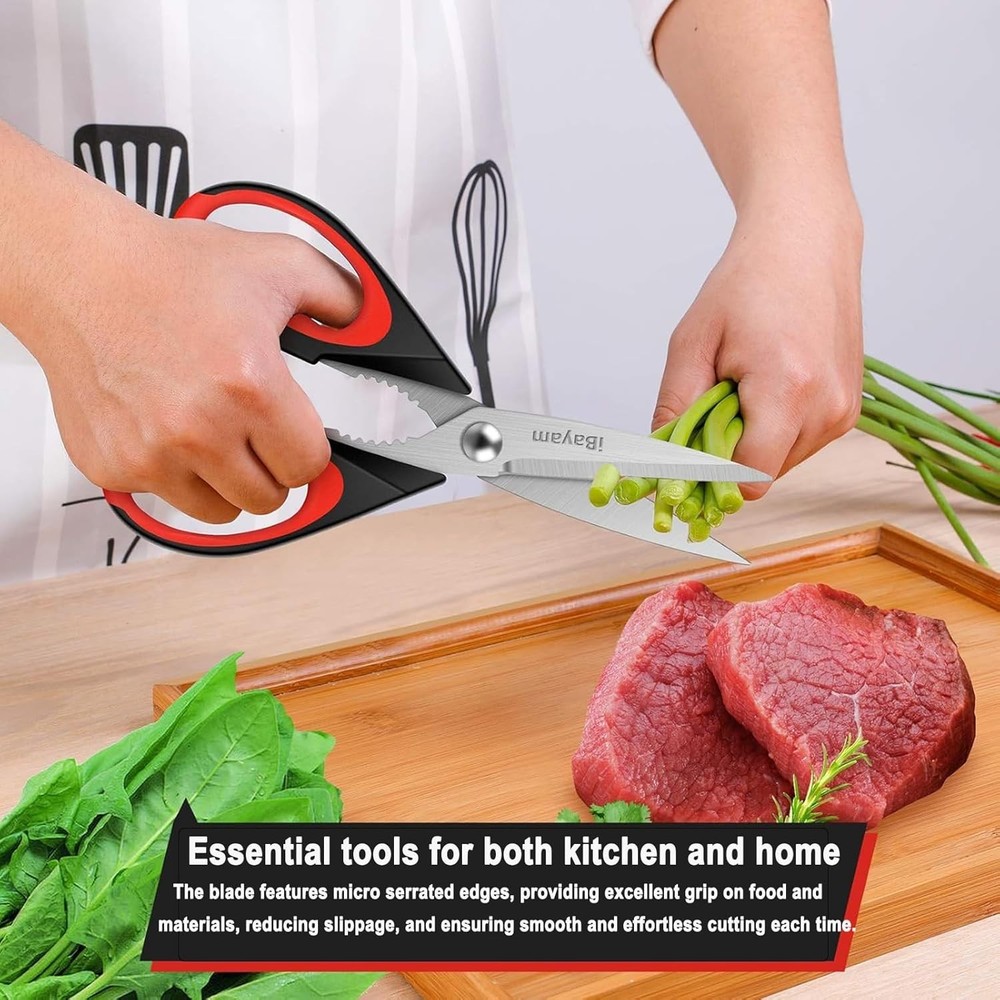 Versatile 2-Pack Kitchen Scissors - Multi-Purpose Heavy Duty & Dishwasher Safe