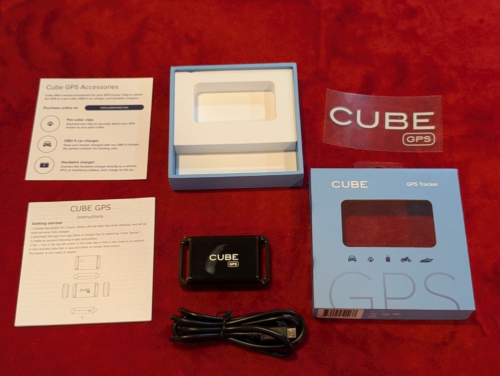 Cube GPS Tracker with Collar attachments , Real-Time Tracking - 4G Cellular