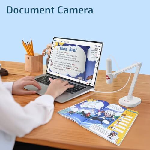 INS-3 Handheld Webcam/USB Document Camera for Classroom Built-in Mic Light Au...