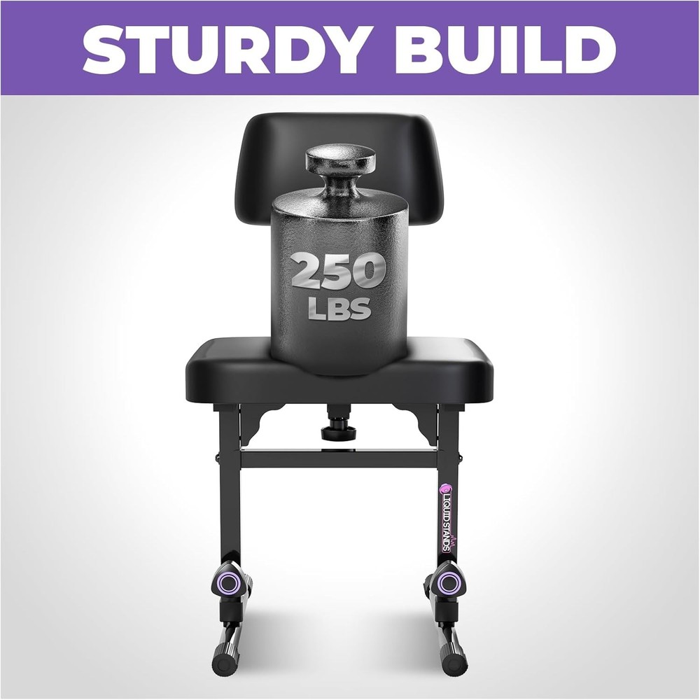 Adjustable Piano Bench with Backrest – Black Padded Seat