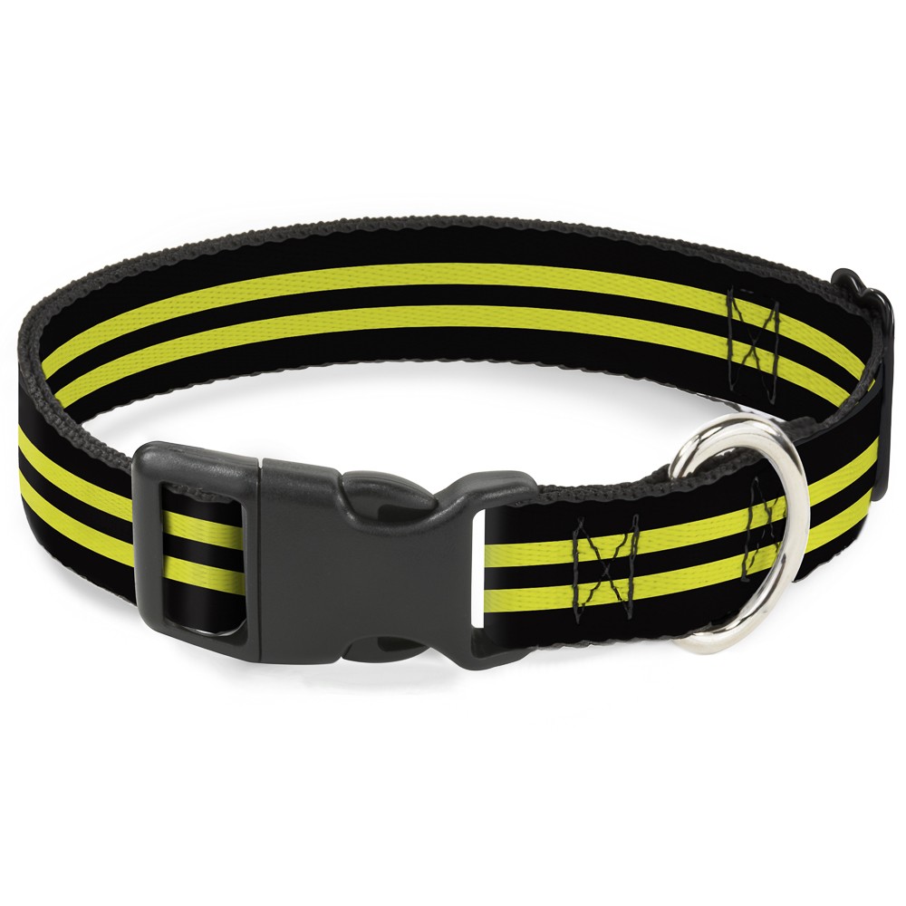 Plastic Clip Collar Stripe Black/Yellow Medium 11-16.5"