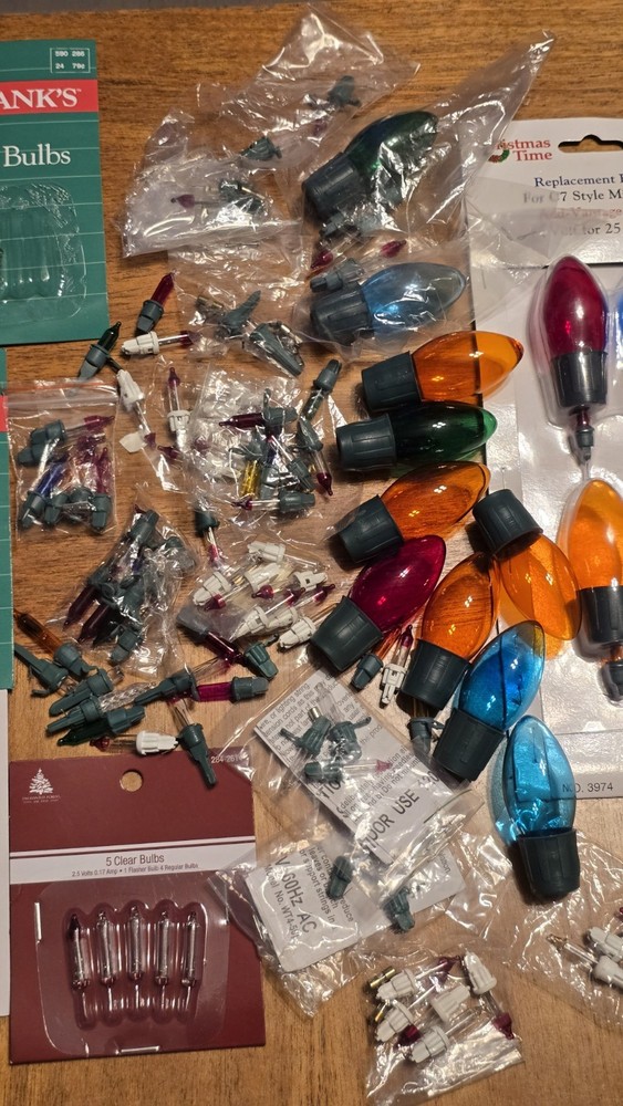 Lot Vintage Mini Replacement Christmas String Lights Push In 2.5 Volt 12 Volt +
