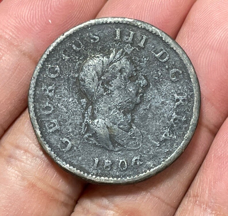 1806 Great Britain Half Penny Coin