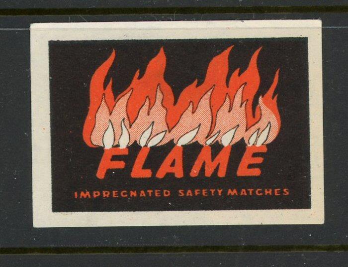 Flame Matches Superior Quality Match Box Label