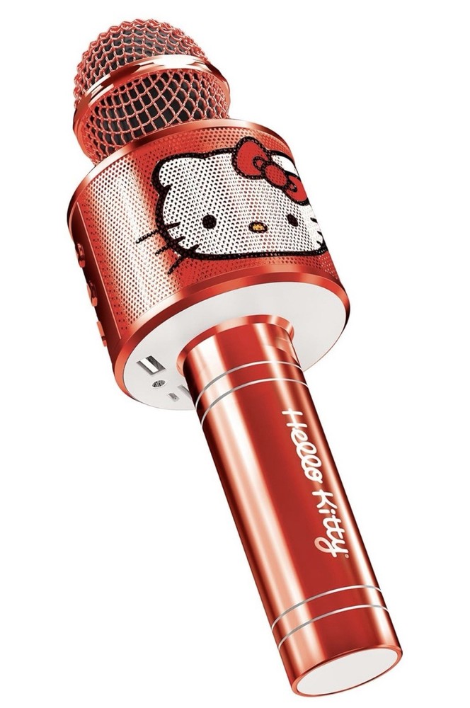 Hello Kitty Bluetooth Karaoke Microphone Wireless Speaker USB Charging RED NEW