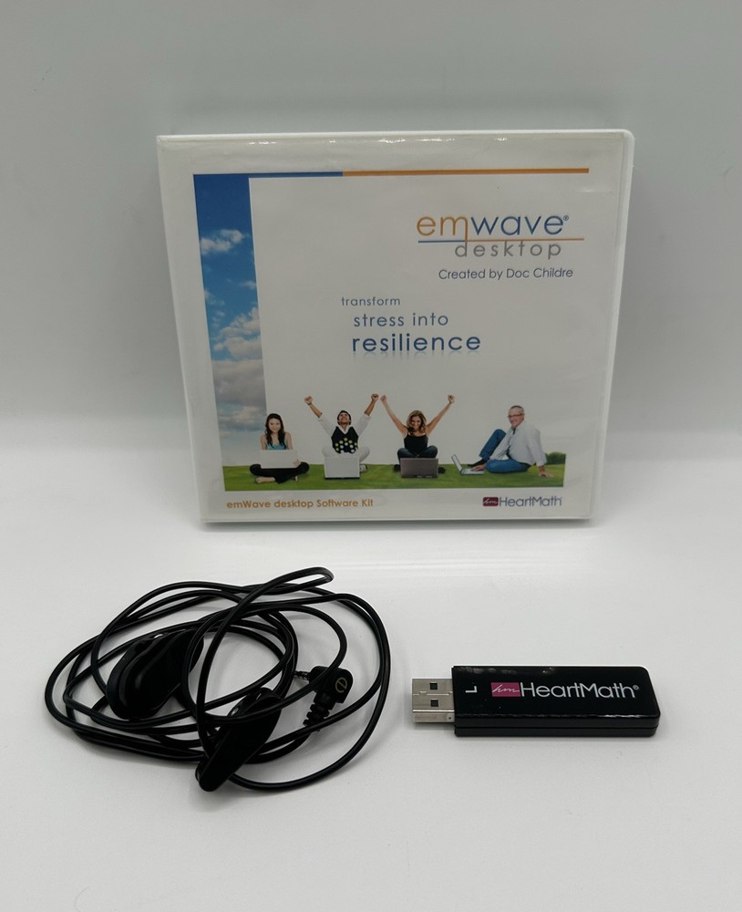 Heartmath EmWave Desktop (PC Or Mac) Software CD Pulse Sensor