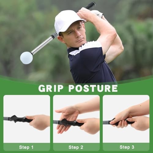 Retractable Golf Swing Training Aid – Fix Rhythm & Stop Slicing/Hooking, Right