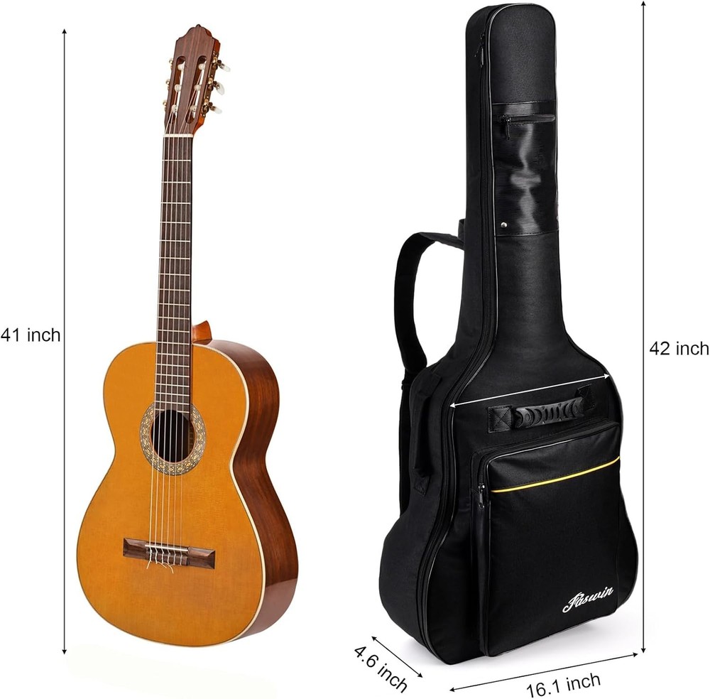 Rugged Acoustic Guitar Gig Bag with Protective Padding & Multiple Compartments
