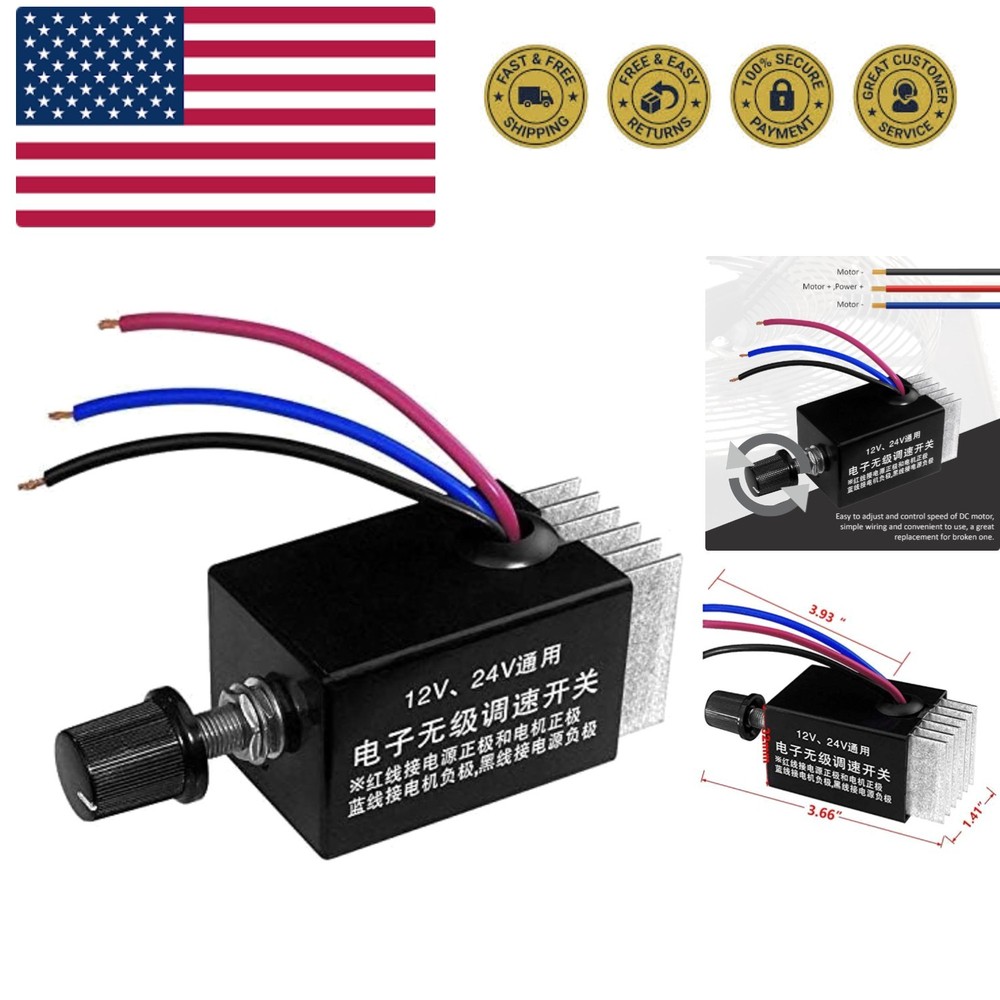 DC Motor Speed Controller Universal DC 2V 24V 0A Electronic Stepless Speed Re...