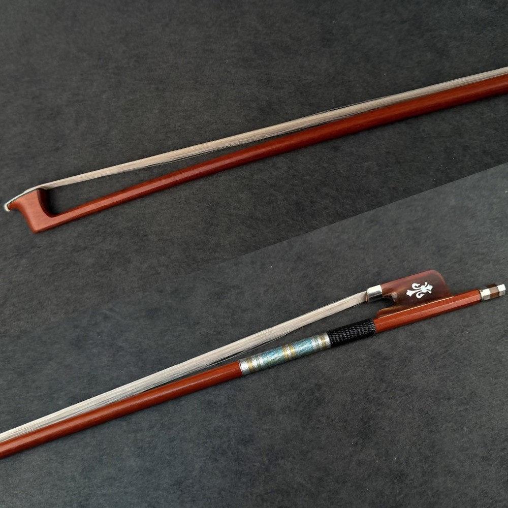D.Peccatte Copy Master Pernambuco Viola Bow Red OX Fleur-De-Lys Frog Silver