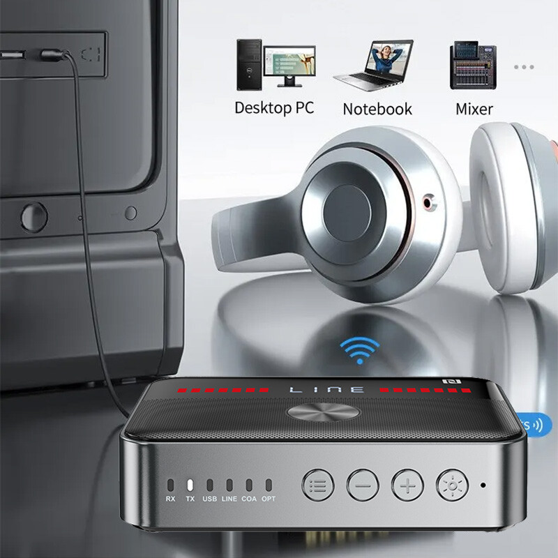 NFC Bluetooth Audio Receiver/Transmitter Fr Speaker/TV/Amplifier AUX/RCA/Optical