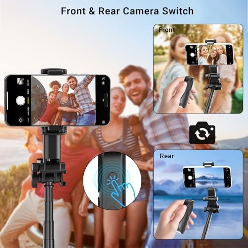 Wireless Camera Remote Control with Zoom for iPhone & Android, Dark Black