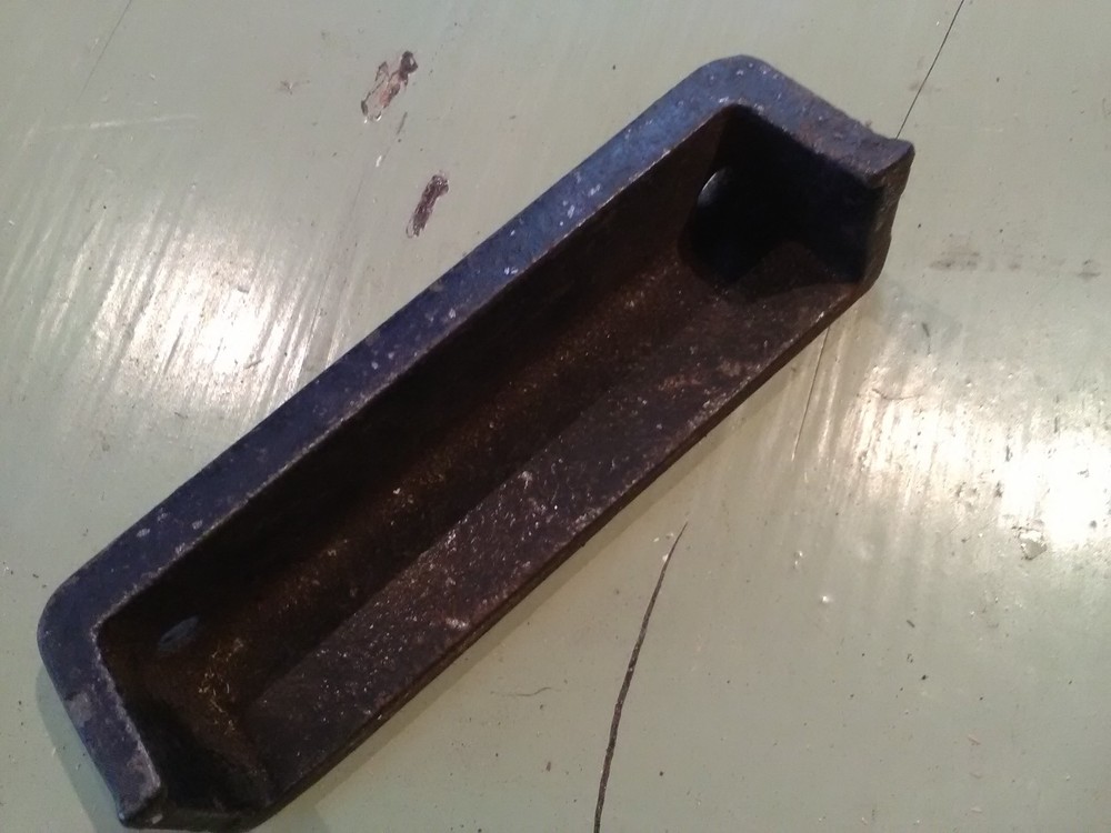 Antique Cast Iron Keep, Keeper for Rim Lock, 5 inch