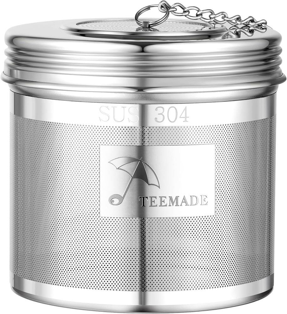 Extra Large Tea Infuser -304 Stainless Steel with Threaded Lid & Chain