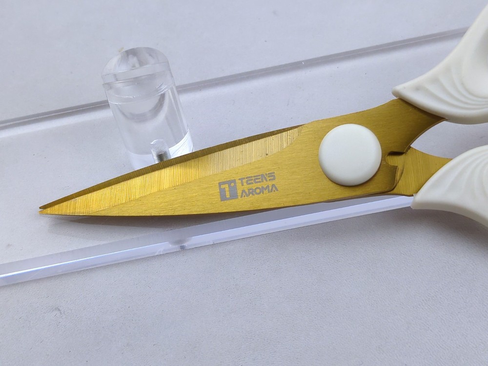 Multi-Function KITCHEN SCISSORS/SHEARS, Heavy Duty, JUMBO Size, WHITE & GOLD