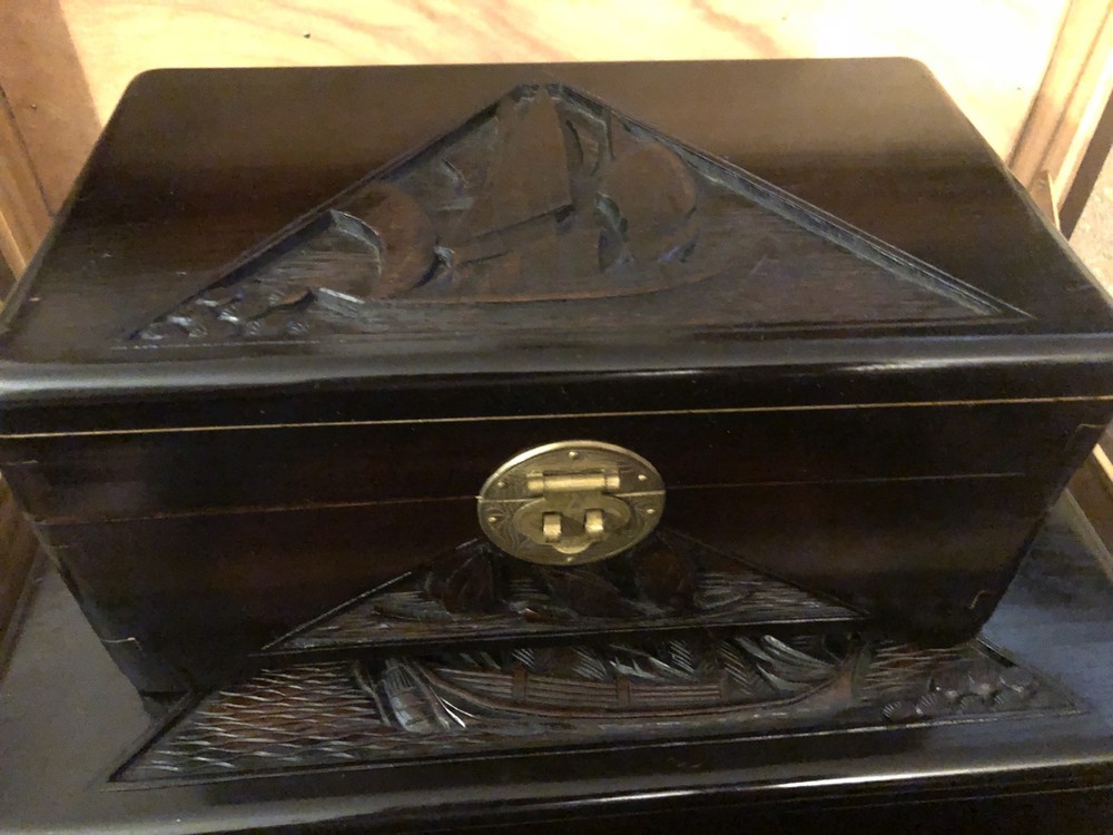 Unique Hand Crafted Stackable Storage Chests~Locks/Keys~Beautiful ShipCarvings
