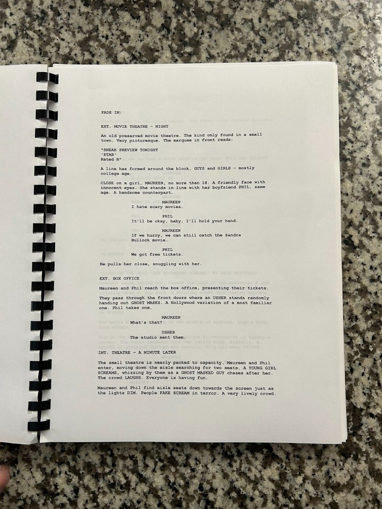 Scream 2 Horror Movie Script Reprint Full Screenplay Script