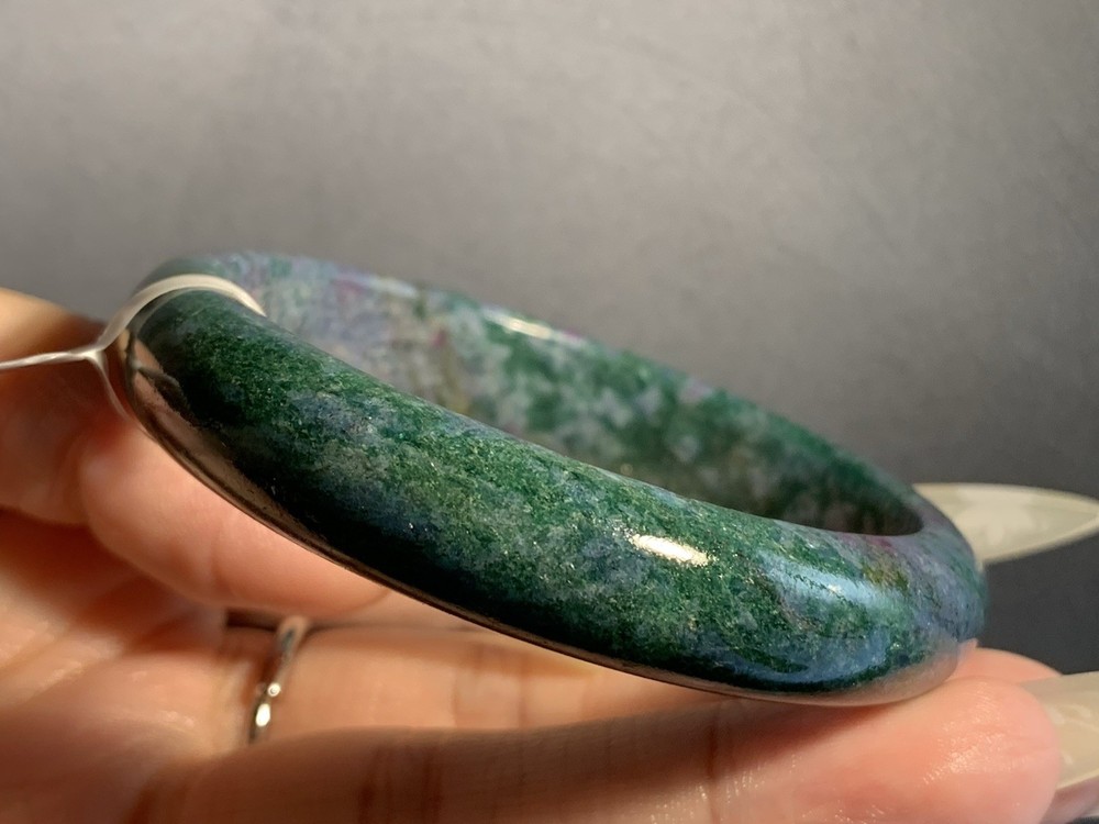 58.5mm Natural High Grade Ruby Zoisite Bangle/Crystal Gem Bangle