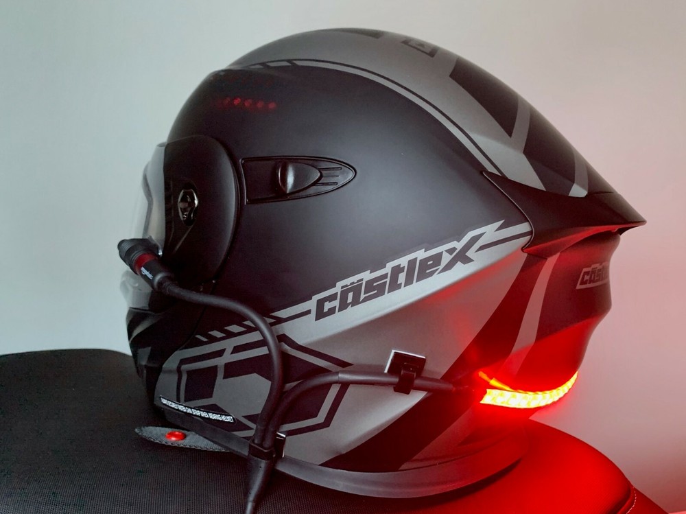 RED LED Snowmobile Helmet Safety Light for helmets with heated shields