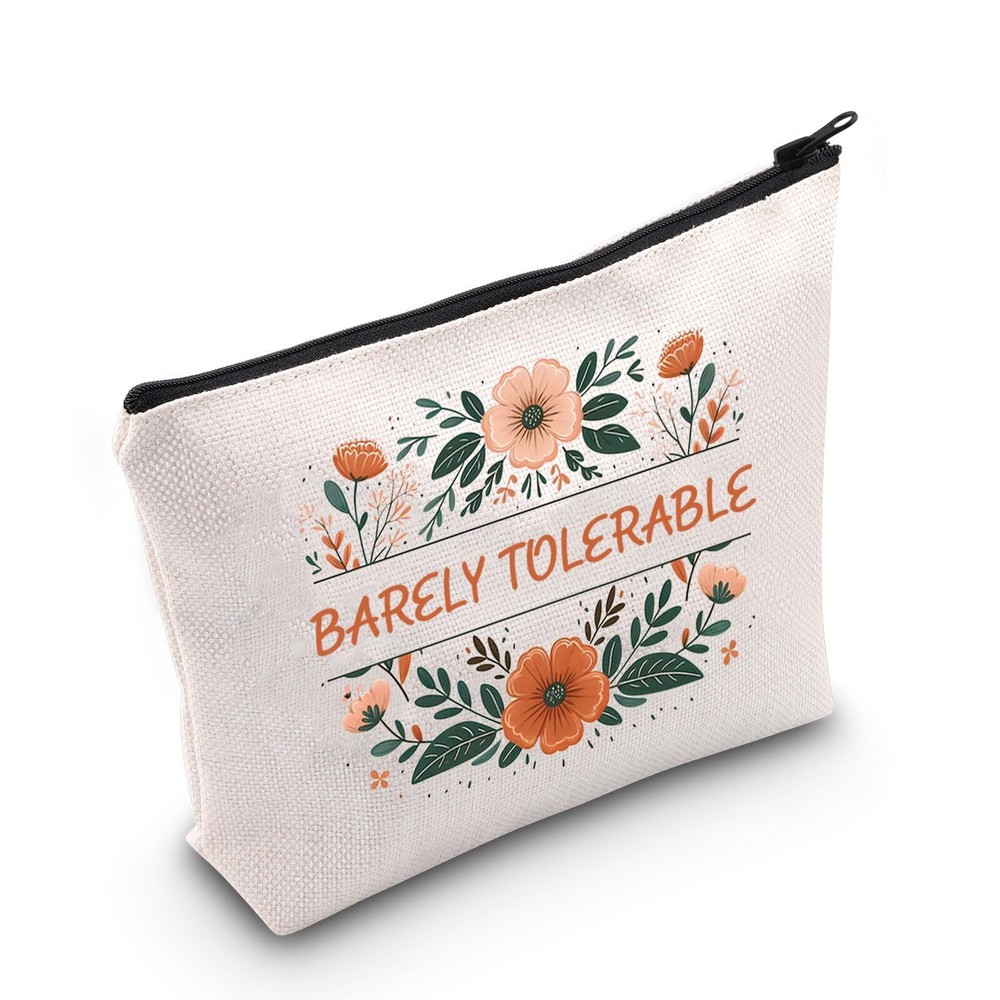 Pride Reader Gift Barely Tolerable Cosmetic Bag Literary Gift for Reader Bare...
