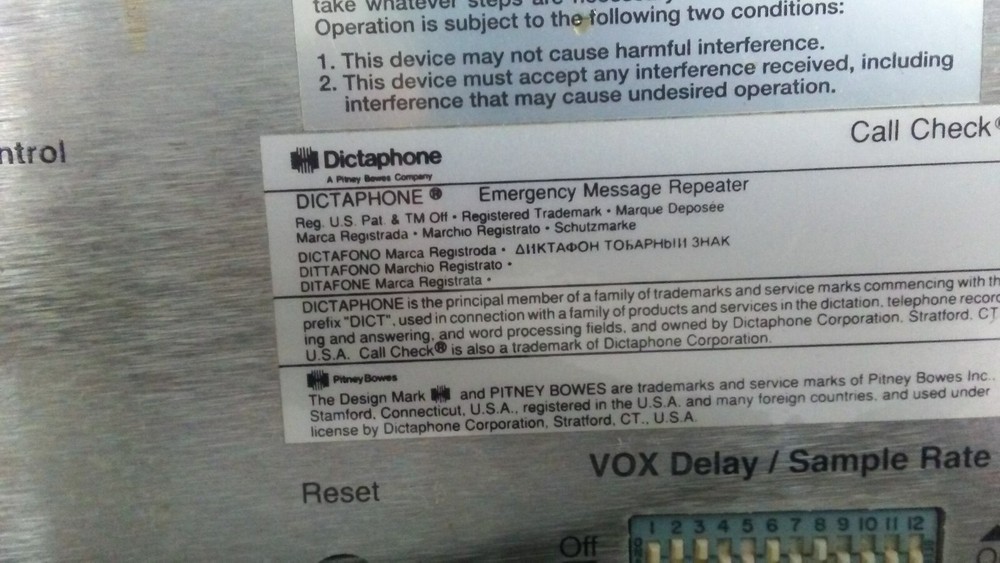 Dictaphone Communications Recording System - Emergency Message Repeater