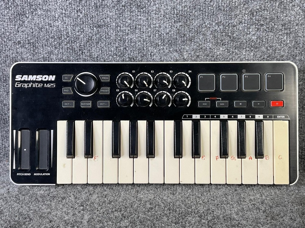 Samson Graphite M25 Mini USB MIDI Controller 25-Key Keyboard For PC/Mac