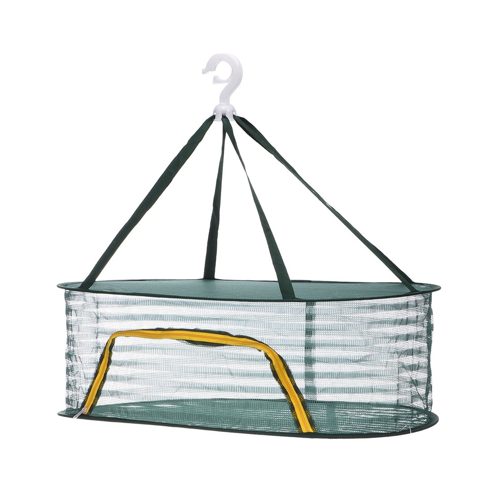 Herb Drying Rack, 24" 1-Layer Hanging Drying Mesh Net, Green