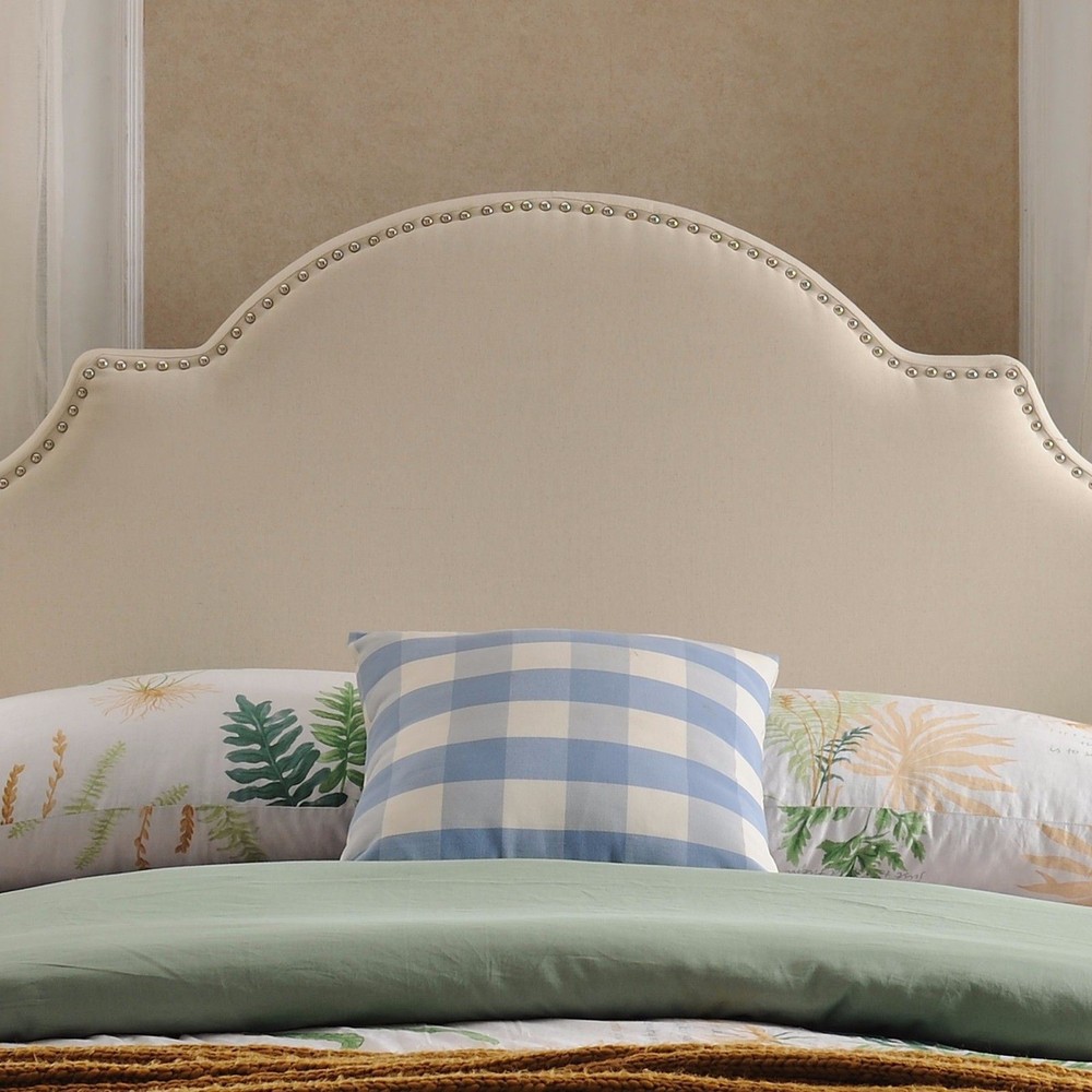 Gwenyth Studded Border Fabric Queen/Full Headboard