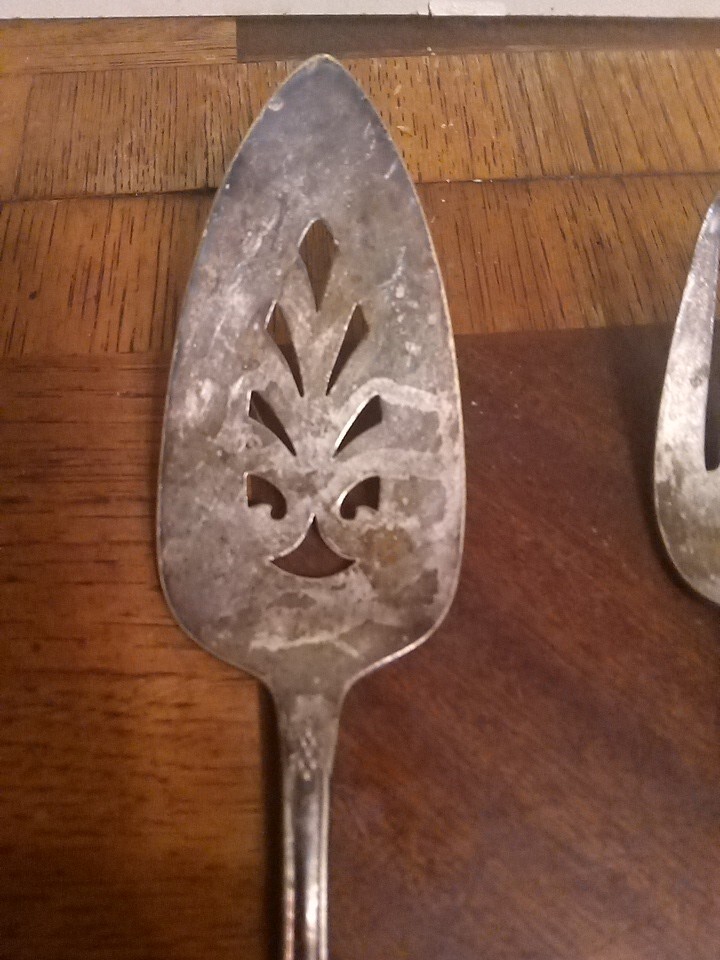wm rogers silverplate Pie Server And Fork