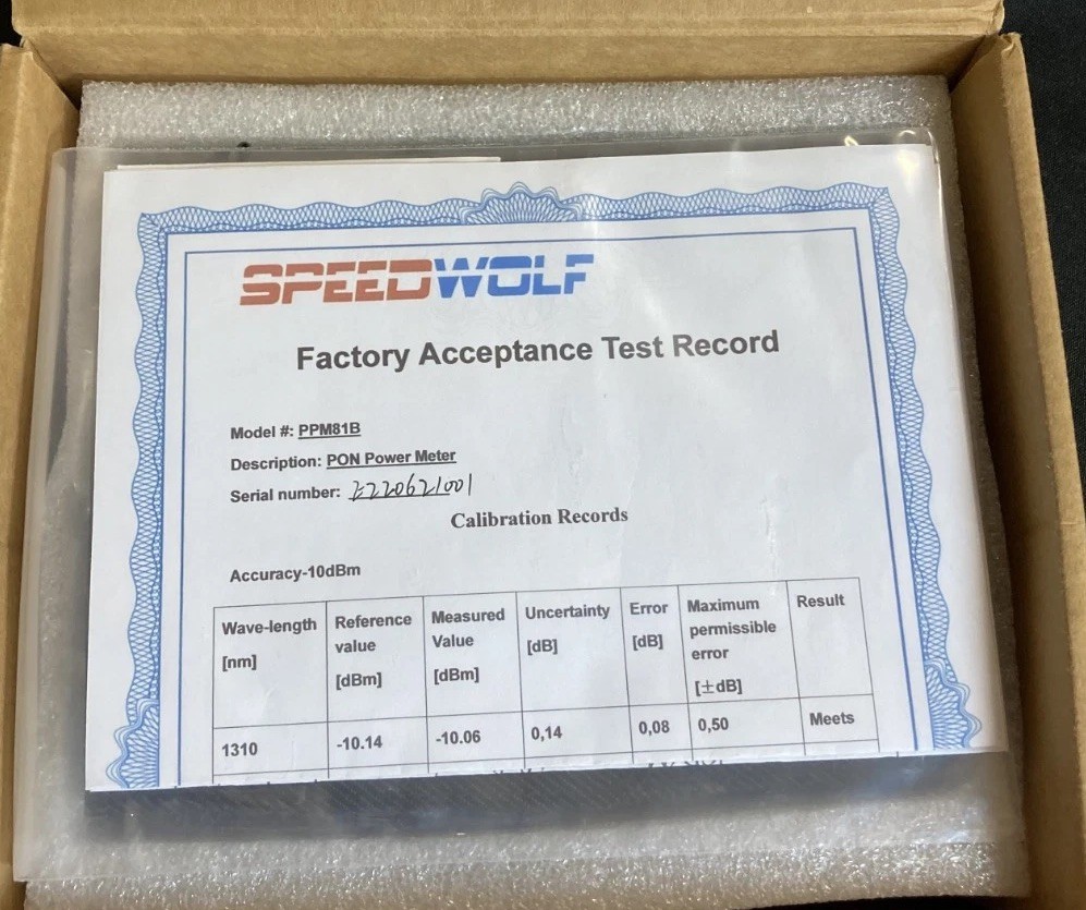 Speedwolf PON Fiber Optic Power Meter