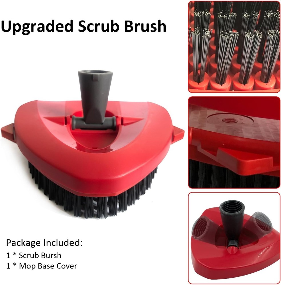 Dual Replacement Spin Mop Scrub Heads - Efficient Deep Cleaning for All Surfaces