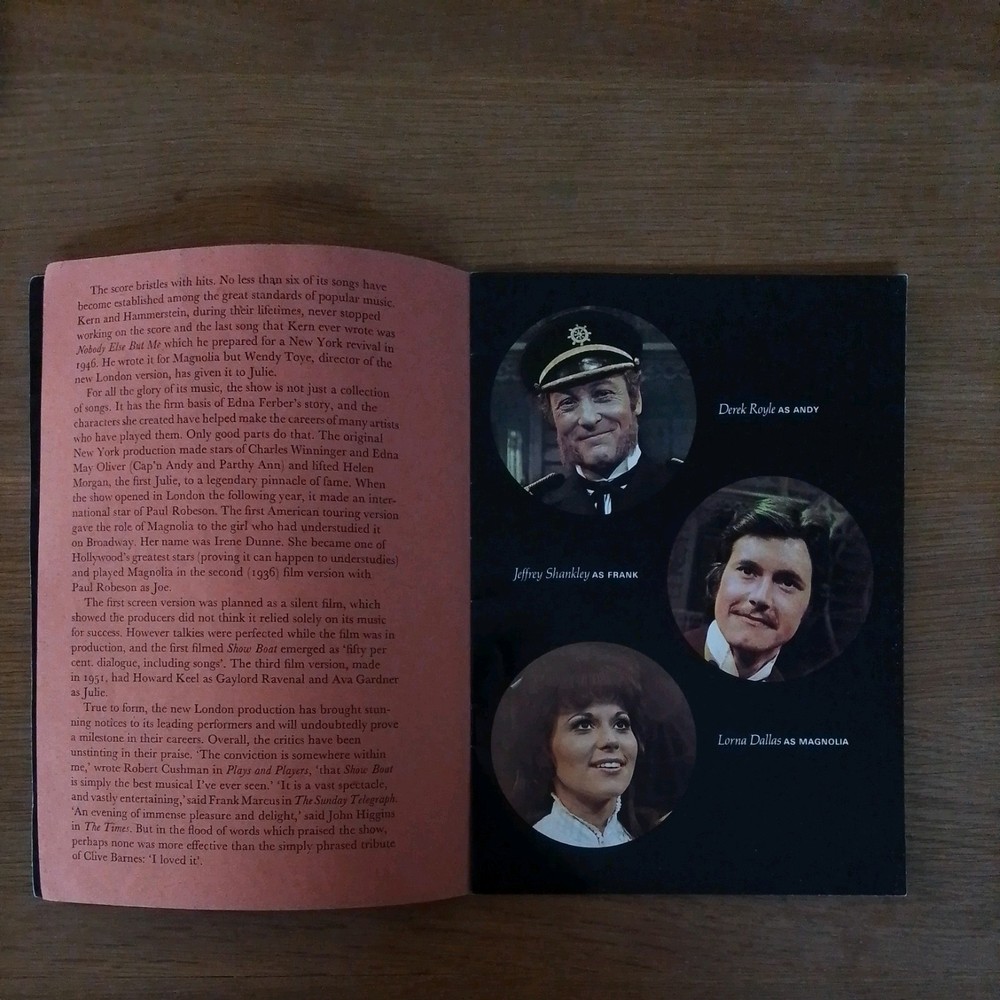 Showboat Program From The Alelphi Theatre London 1971